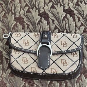 Dooney & Bourke Brown and Cream Women's Wristlet